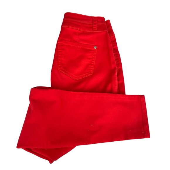 Love Fire Skinny Red Denim Jeans Double Button Stretch Womens Junior 5 - Picture 13 of 13